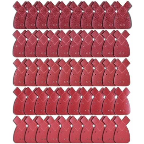 50 Pièces Feuilles Abrasives Feuille de Ponçage 10 X Grains 40/60/80/120/240 Papier Abrasif Triangles de Ponçage Fit Black and Decker Detail Palm Sander-LIAIKI (1/5)
