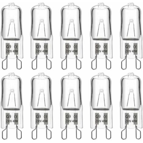 Ampoule Halogene G9 40W 230V, 480LM 2900K Blanc Chaud Dimmable, G9 Ampoules Capsule, pour Lustres, Lampes de Paysage, Appliques Murales, Éclairage d'armoire, Lot de 10-LIAIKI (1/5)