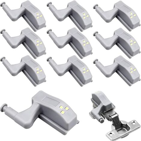 10 Pcs Lumières Charnière Universal Lumière D'armoire Couleur Blanc Chaud 12V 23A Batterie pour Cuisine Maison Meubles Armoire Porte D'armoire-LIAIKI (1/5)