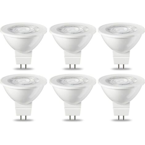 Lot de 6 ampoules LED GU5.3 MR16 5 W Blanc chaud non dimmable, 220 V [Classe énergétique G]-LIAIKI (1/5)