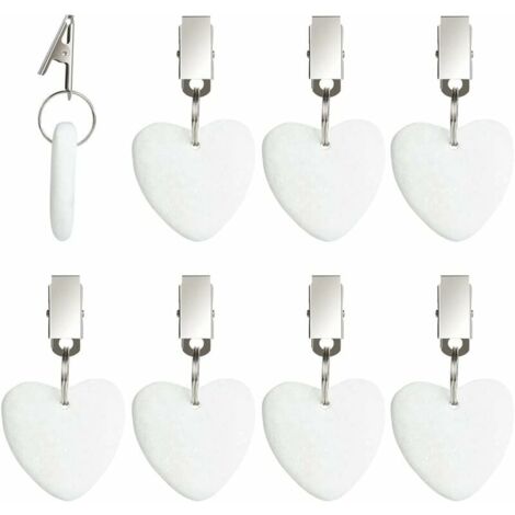 8Pcs Poids de Nappe avec Clips,Pince à Nappe en Marbre Poids pour Nappe avec Pinces Poids pour Nappes Décoratifs Kit de Poids de Nappe pour Pique-Nique Fête Cuisine Restaurant (Blanc)-LIAIKI (1/5)