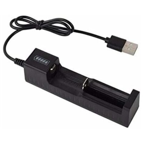 Batterie au Lithium Chargeur USB Lampe de Poche éblouissante Accessoires 18650 Chargeur 26650 Chargeur de Batterie au Lithium Intelligent 3.7v, Noir-LIAIKI (1/5)