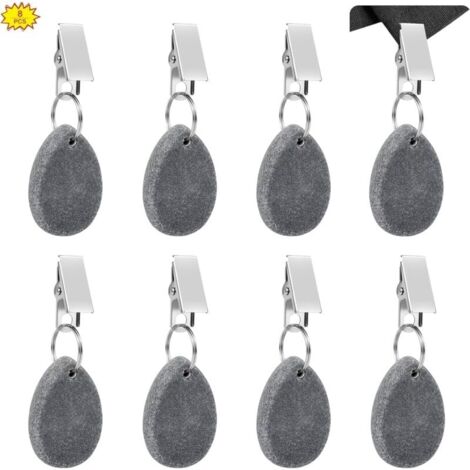 Poids de Nappe, 8Pcs Poids de Nappe en Pierre avec Pince, Poids de Nappes en Marbre, Pendentif Nappe, Pince à Nappe en Pierre pour l'Extérieur, Camping, Pique-Nique, Fête et Jardin-LIAIKI (1/5)