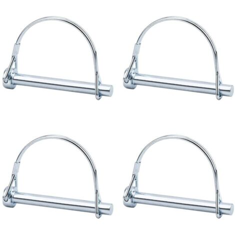 4pcs Axe de verrouillage de broche de verrouillage de sécurité, 5/16 pouce de verrouillage de prise de force avec fil de retenue rond pour jardin de pelouse de remorques de ferme-LIAIKI (1/5)