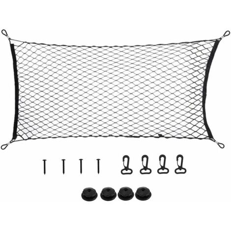 Filet de rangement universel pour voiture, filet de rangement pour bagages, filet de coffre de voiture, filet d'accessoires de voiture, filet pour bagages d'enfants, pour SUV, camion noir-LIAIKI (1/5)