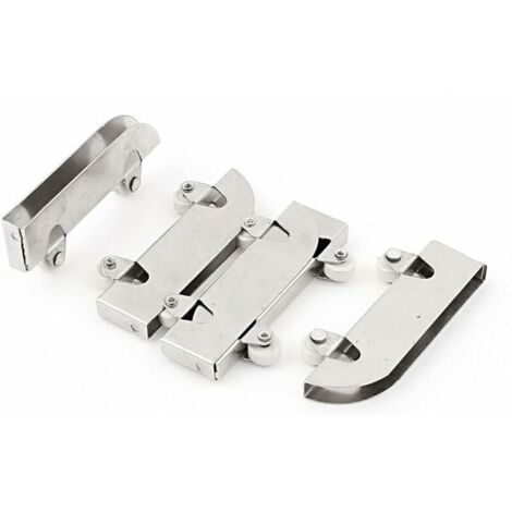 4pcs roulettes porte coulissante verre Double roues Acier inoxydable 5 mm-LIAIKI (1/4)