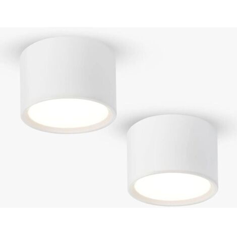 Spot plafond LED Blanc Blanc Chaud 3000K 12W Lot de 2 Luminaire Plafonnier salon salle à manger cuisine couloir chambre Ø140MM [Classe énergétique E]-LIAIKI (1/5)
