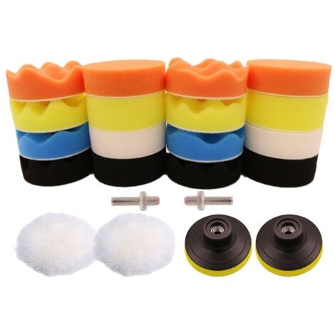 Éponge de Polissage 22Pcs Éponge de Polissage pour Voiture avec Kit d'Adaptateur pour 3-inch Polissage de Polissage de Voiture Polissant-LIAIKI (1/5)