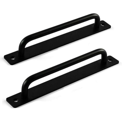 Poignee Portail Exterieur, Poignée de Porte Coulissante, Poignée de porte de Grange, Poignée de Porte de Quincaillerie pour Porte en Bois (2 Pièces, Noir , 7.08 x 1,41 x 0,98 Pouces)-LIAIKI (1/5)