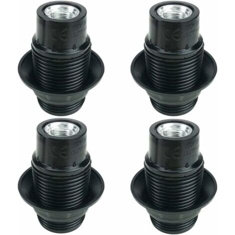 Vis E14 Noir, Support D'ampoule E14, 4 Pièces Douille E14, Ampoule à Douille E14, Adaptateur Noir Socket, Douilles de Lampe Décoration Café Cuisine Cafétéria Industrie et DIY-LIAIKI (1/5)