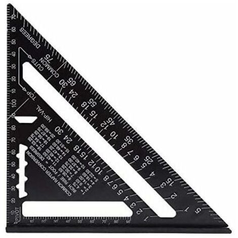 Règle de triangle métrique carrée de vitesse - Règle de système métrique en alliage d'aluminium, outil de mesure de charpentier d'ingénieur de haute précision (taille : 7 pouces)-LIAIKI (1/5)