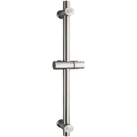 Barre De Douche Carrée 60 Cm Réglable - Acier Inox SUS304, Rotation 360°, Blanc - Support Universel