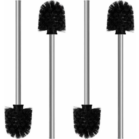 Jeu de 4 Brosses à Toilettes - Brosse à chiotes de 8 cm de diamètre - Balai de Nettoyage pour WC avec Manche en Acier Inoxydable - Balayette WC au Design élégant et Classe-LIAIKI (1/5)