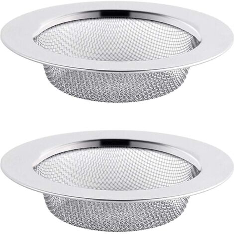 2PCS Filtre à Évier en Acier Inoxydable, Filtre de Vidange de 11,5 cm, Crépine d'évier, Tamis d'évier, Crépine d'évier de Cuisine-LIAIKI