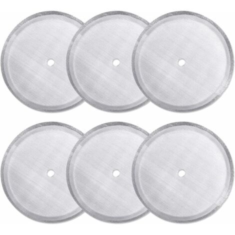 Paquet de 6 filtres de remplacement pour presse française, filtres à mailles en acier inoxydable réutilisables pour cafetière à presse française universelle 1000 ml/34 oz/8 tasses-LIAIKI