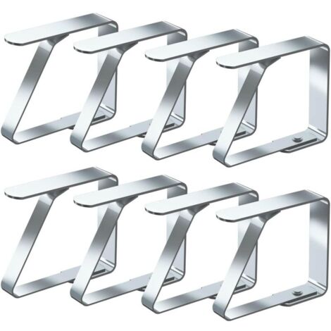 Clips pour nappes 8 pièces Clips pour nappes de pique-nique Clips pour nappes en acier inoxydable Large-LIAIKI (1/3)