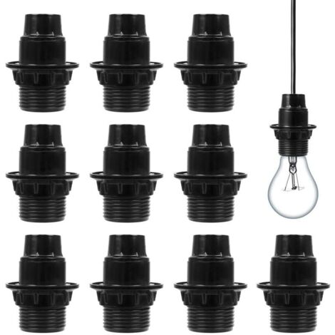 10 Pcs Douilles Lampes Conviennent aux Ampoules à Vis E14 et aux Lampes à Économie d'énergie à vis(Noir)-LIAIKI (1/5)