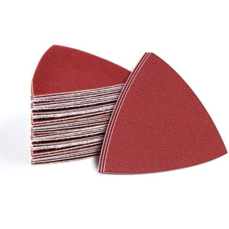 Papier de Verre Triangulaire Multi-usages Assortiment de Grains (60, 120, 240) 60 feuilles de 80x80x80 mm Papier de Verre pour Ponceuse Orbitale Triangulaire-LIAIKI