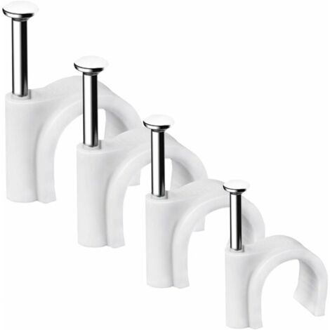 Lot de 400 clips de câble ronds solides et durables - 4 tailles de 4 mm, 6 mm, 8 mm, 10 mm - Pour ranger les câbles-LIAIKI (1/5)
