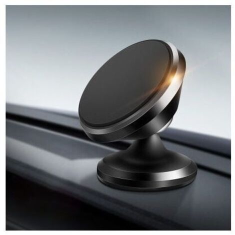 Support Portable Voiture Magnétique - Porte Téléphone Rotation 360° Attache Smartphone Aimants Forts Compatible avec iPhone/Samsung/Huawei/GPS etc. - Noir-LIAIKI (1/4)