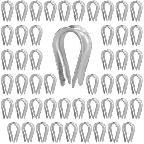 50 Pièces Câble Métallique Cosse Câble Métallique Clips Outils de Gréement de Câble en Acier Inoxydable pour la Construction Navale(M3 (3 mm))-LIAIKI