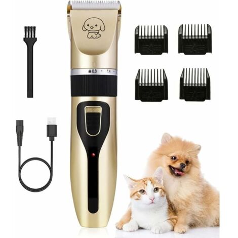 Tondeuse Chien Professionnelle, Tondeuse à poils d'animaux, tondeuse à cheveux avec câble USB rechargeable et silencieuse pour chiens et chats grands/longs/courts/frisés-LIAIKI