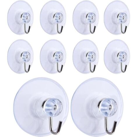 10 Pcs Crochets à Ventouse, Amovible Transparent Ventouse Ventouse Crochets Muraux Cintre pour Salle De Bains Cuisine Serviette De Douche Crochets Muraux Cintres Accessoires (45mm)-LIAIKI (1/5)
