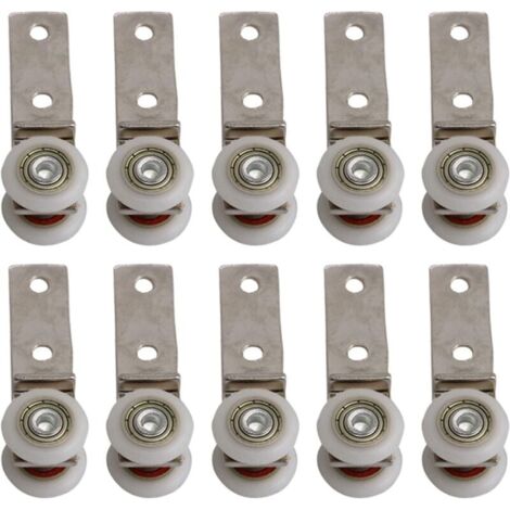 6,5 x 1,9 cm Coude de conduit en métal Roulement Bloc de poulie avec deux Plastique de roue pour porte coulissante fenêtre Cabinet-LIAIKI (1/5)