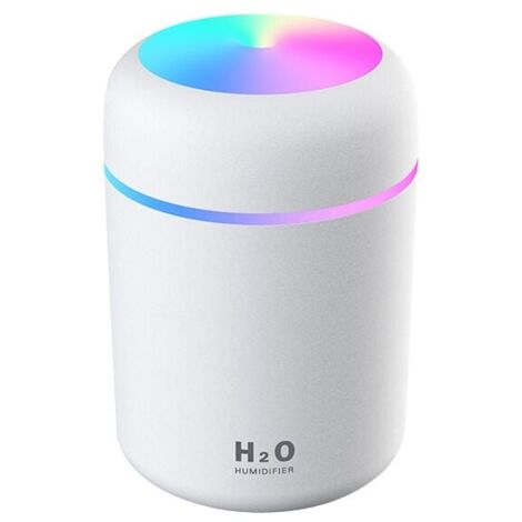 Humidificateur d'Air, Mini Humidificateur Ultrasonique avec 2 Mode Brume Réglable, Arrêt automatique et Veilleuse Colorée, USB Humidificateur Portable pour Auto Maison Bureau Chambre(Blanc)-LIAIKI (1/4)