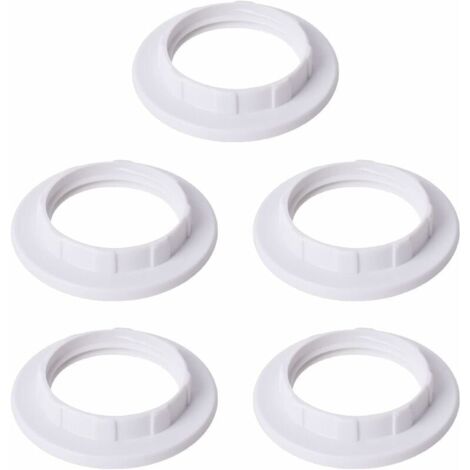 5 Pièces E14 Anneau Réducteur pour Abat-Jour Plaque Convertisseur d’Adaptateur de Bague d'Abat-Jour Blanc-LIAIKI