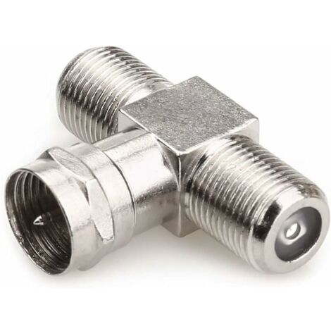 Type Mâle à 2 Femelle 3 Voies Câble Coaxial Splitter Connecteur Adaptateur, f connecteurs satellite connecteurs de câble antenne de télévision intérieure -2Pack-LIAIKI (1/5)