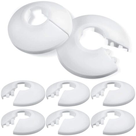 8 Pièces Couvercle Blanc de Tuyau de Radiateur Colliers de Tuyaux en Plastique Blanc Couverture de Tuyau Décoration pour Tuyau de 16 mm de Diamètre