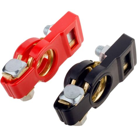 2 Cosses De Batterie 12V Laiton - Positive 18mm Et Négative 17mm, Serrage Sécurisé, Pour Voiture Moto - 10