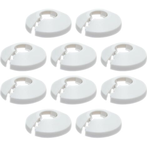 Colliers de Tuyau de Radiateur Couvercle,Radiateur Cache Tuyau,Colliers de Pipe Couvercles,Pipe Plastique Décoration Cache,Tuyaux Plomberie pour Tuyau de Chauffage D'eau 16 mm,10 Pièces,Blanc
