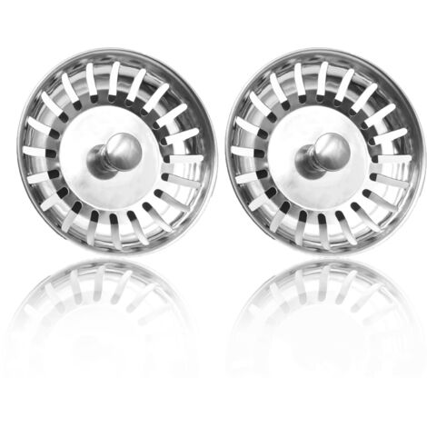 2 PCS Crépine d'évier, Bouchon de vidange de crépine d'épaississement en Acier Inoxydable de Cuisine, dimensionné pour Les éviers 79-82 mm (diamètre : 80 mm)