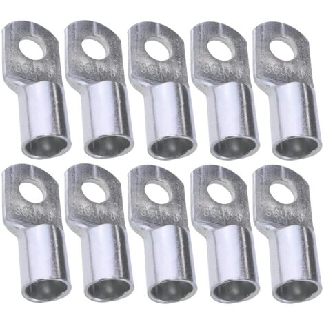 Beijiyi – Lot de 10 cosses électriques à œillet tubulaire – Ø8mm – Non isolées – Alliage de cuivre – Pour conducteurs jusqu'à 50mm² – Serrage rapide
