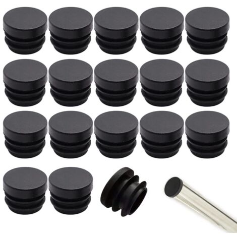32 pièces Embouts ronds nervurés pour pieds tubulaires de meubles, tables et chaises, embouts d'étanchéité en tube rond (16 mm)