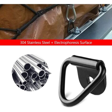 Lot De 8 Anneaux D'arrimage En Acier - Diamètres Intérieurs 8,3 Mm Et 17,7 Mm - Pour Remorque, Camion, Garage, Atelier - 7