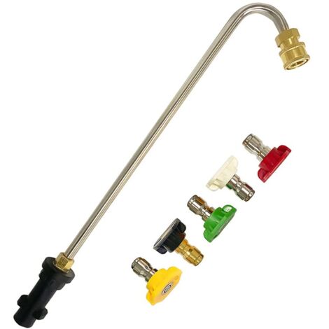 Outils nettoyage gouttière pour Karcher K2 K3 K4 K5 K6 K7, nettoyeur haute pression, extension gouttière, lance nettoyage gouttière avec 5 pulvérisation pour nettoyeur haute pression (U)