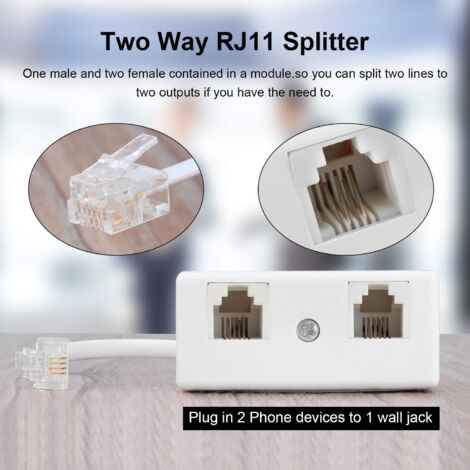Lot De 5 Coupleurs RJ11 CAT3 Femelle-femelle 6P4C - Pour Téléphone Fixe, Fax, Extension Ligne