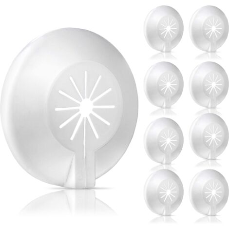 Beijiyi – Lot de 8 rosaces pour radiateur – Rosace à clapet en plastique blanc – Diamètre 60 mm pour tuyaux de 8 à 22 mm – Montage ultrarapide
