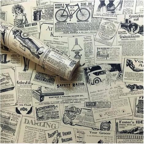 Beijiyi – Papier peint autocollant vintage en vinyle – 45cm x 3m – Auto-adhésif étanche pour murs et meubles – Application facile sans bulles (1/5)