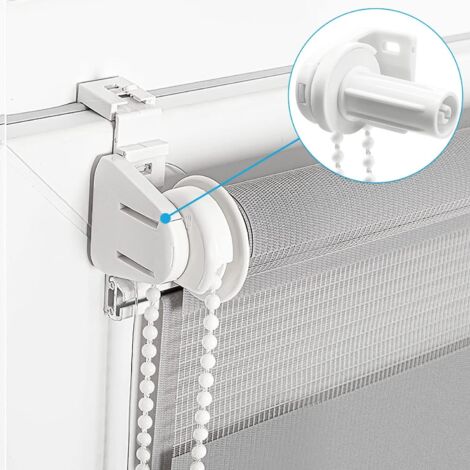 Kit De Réparation Pour Store Enrouleur - 2 Supports + Mécanisme + Chaîne 2m, Sans Perçage, Compatible Tube 17mm - 7