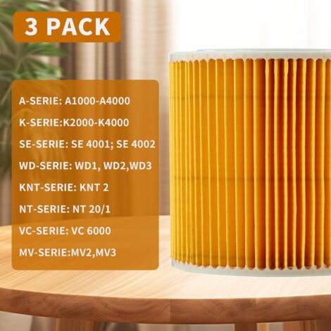 SPARES2GO Confezione Da 2 Filtri A Cartuccia Compatibili Con Karcher MV2, SE4001, WD2200 E Altri
