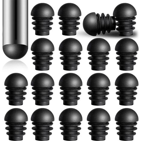 Beijiyi – Lot de 24 bouchons d'extrémité ronds en polypropylène – Inserts pour tube de 16 mm – Antidérapants et résistants à l'abrasion – Protection sols