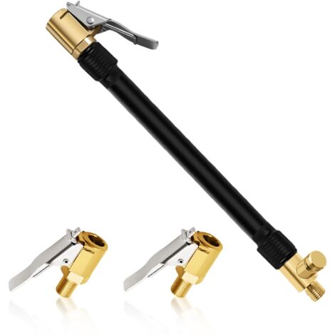 1 Pièce Tuyau de Gonflage de Pneu 30 cm avec 2 Embout Gonflage Pneu Voiture Tube D'extension de Gonfleur de Pneu pour Compresseur Accessoires de Pompe à Voiture Vélo Moto