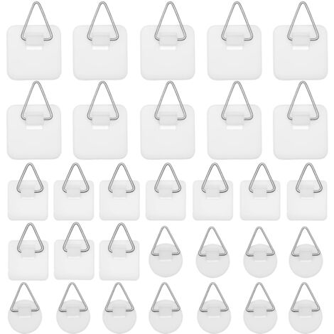 30 Pièces Crochet Adhesif Mural , Accroche Tableau Adhesif Invisibles, Attache Murale sans Percer, Fixation Cadre sans Percer pour Photos Tableaux Art