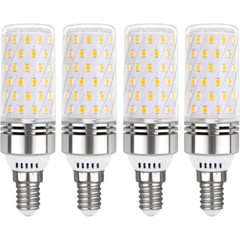 Ampoule Mais LED E14 16W Blanc Chaud 3000K, 1450LM, Équivalent Halogène E14 100W, AC 230V, Non-dimmable, Petie Culot Lampe E14 Maïs LED pour L'éclairage Intérieur, lot de 4