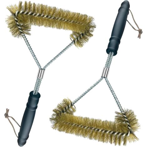 2 pièces Brosse Barbecue,12 pouces/30.5 cm BBQ Outils Accessoire Barbecue, avec Poils en Laiton, Sécurité Anti-brûlure, pour Nettoie Rapidement et efficacement Toutes Les grilles à 360° (1/5)