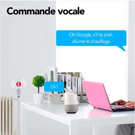 Tête Thermostatique Intelligente WiFi SALCAR TRV603 - Compatible Alexa/Google, Programmable, Sans Passerelle